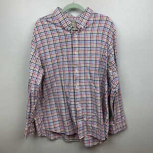 Duluth trading co shirt men's xl red blue long sleeve casual button‎ down plaid